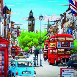 Puzzle 1000 Život v Londýne 