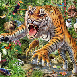 Puzzle 500 Tiger attack