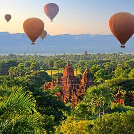 Puzzle 1000 Balóny nad Mandalay, Myanmar